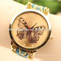 Fashion Handmade Braided Ladies Quartz Thread butterfly Watch Geneva Bracelet Watch